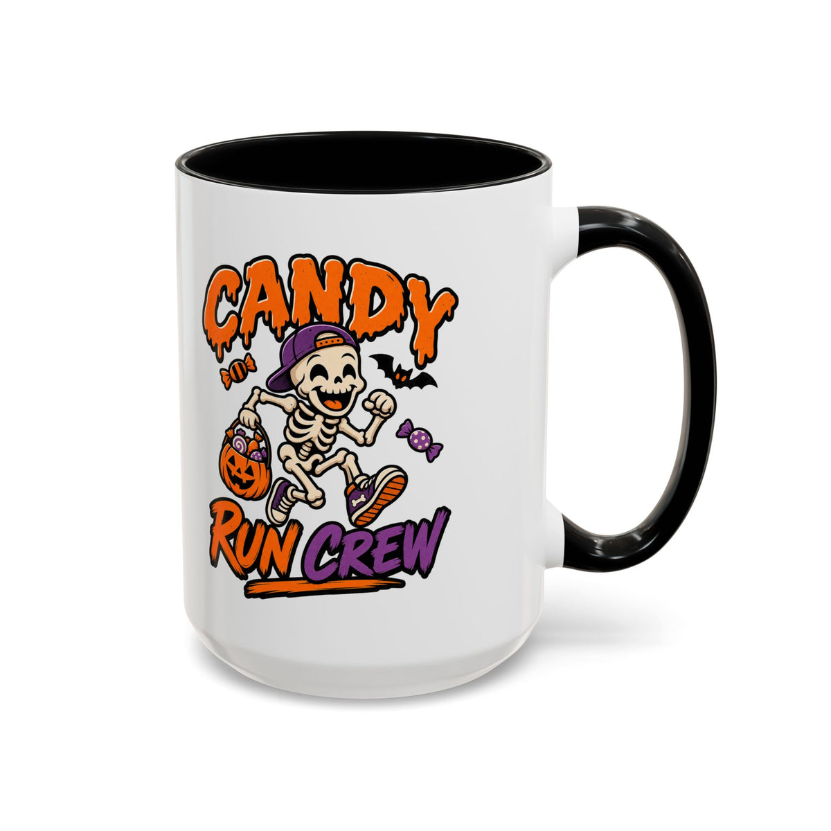 Candy Run Crew Coffee Mug — Halloween Skeleton Trick-or-Treat Accent Mug (11/15oz)
