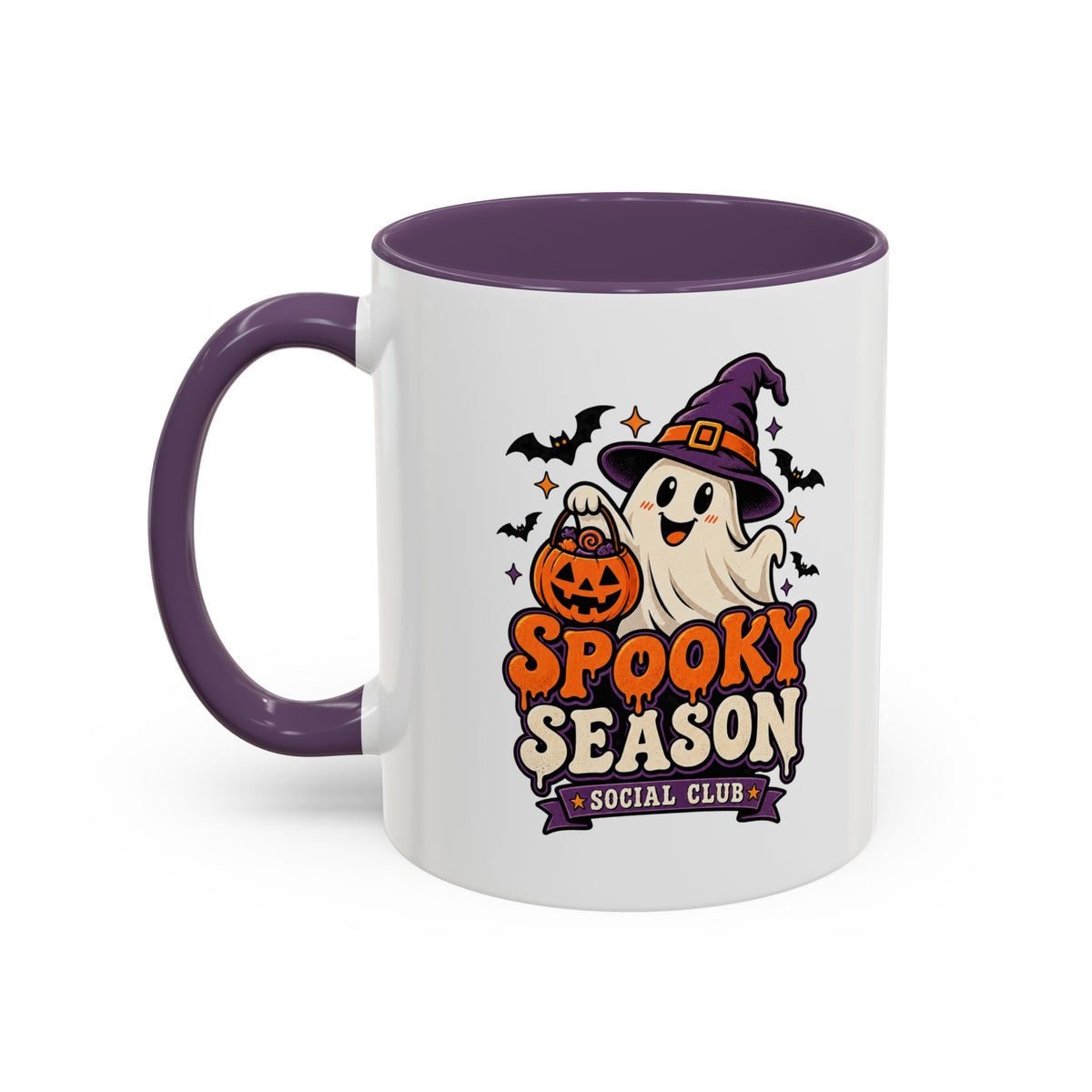 Spooky Season Coffee Mug — Cute Ghost Halloween Accent Mug (11/15oz)
