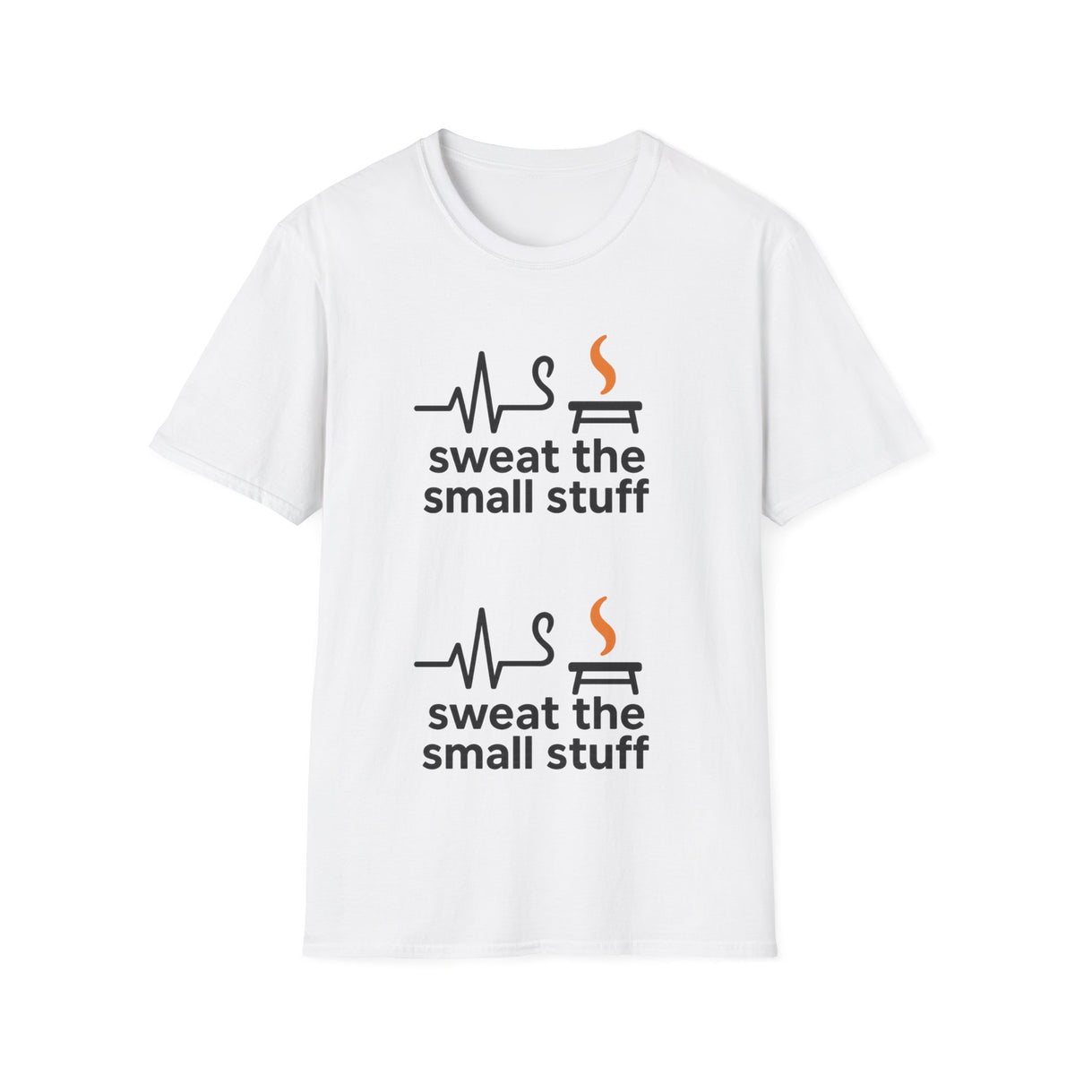 "Sweat The Small Stuff" Ironic Heartbeat Graphic Tee - Funny Relatable Workout White T-Shirt - Trending Now - September 2026
