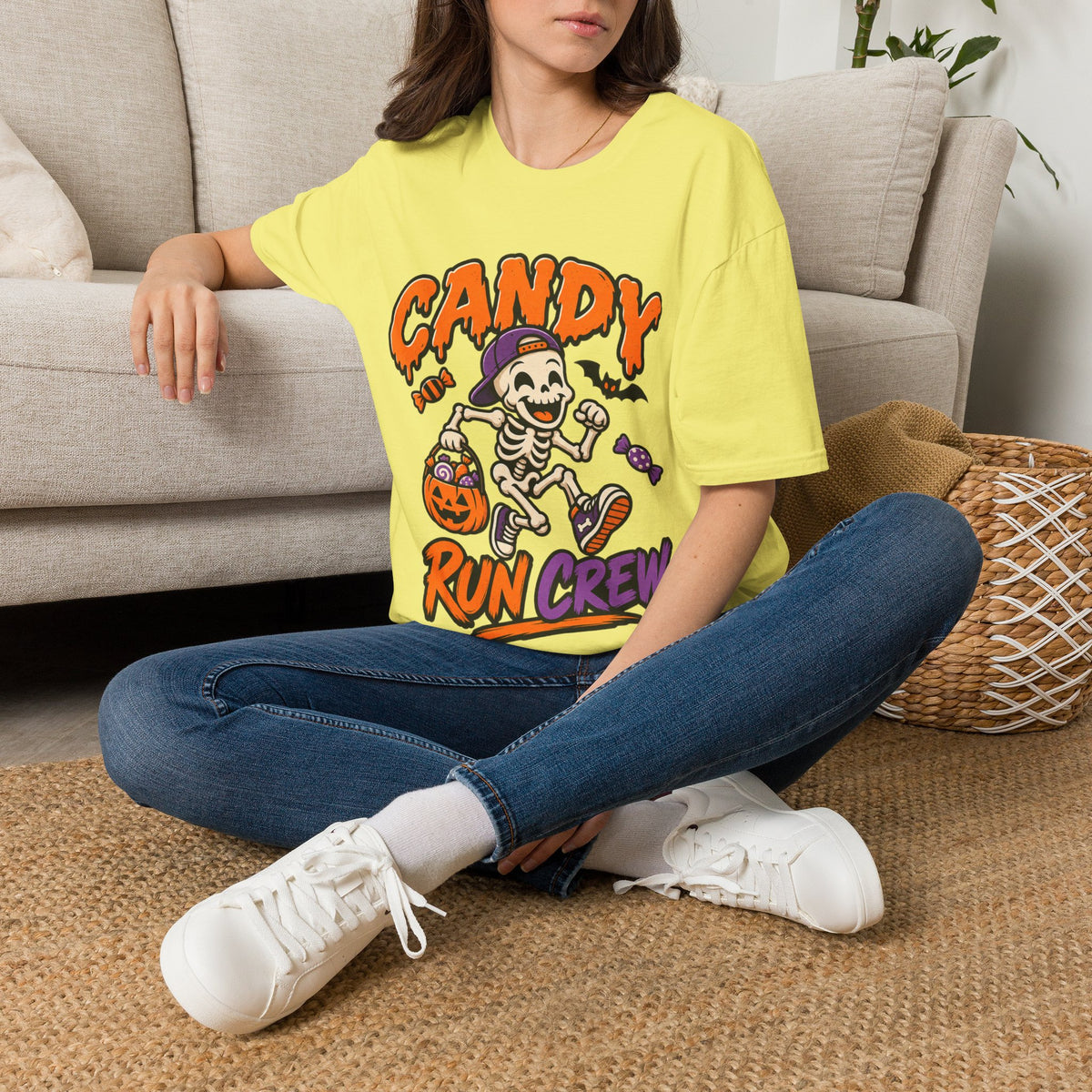 Candy Run Crew T-Shirt — Halloween Skeleton Trick-or-Treat Tee