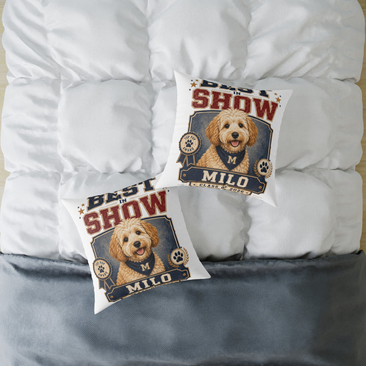 Best in Show Dog Pillow — Milo Bailey Dog Dad Mom  Personalized Milo Decorative Throw Pillow
