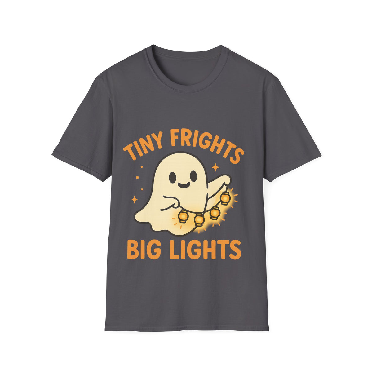 "Tiny Frights Big Lights" Cute Ghost Tee | Spooky Season Halloween T-Shirt - Trending Now - September 2026