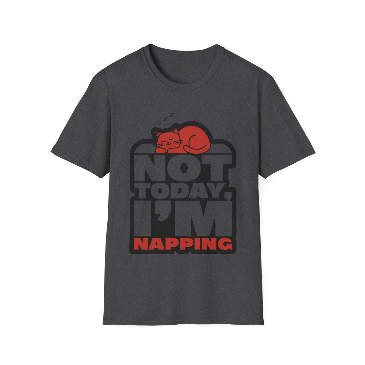 Not Today I'm Napping Orange Cat Tee - Funny Lazy Kitten Bubble Graphic T-Shirt - Trending Now - September 2026