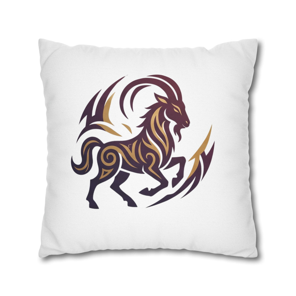 Capricorn Tribal Goat Decorative Pillowcase — Zodiac Accent Pillow