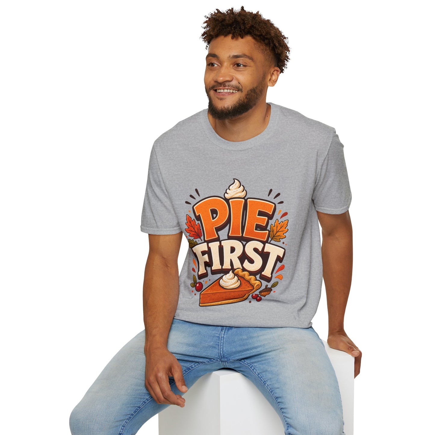 Pie First T-Shirt — Funny Thanksgiving Pumpkin Pie Graphic Tee