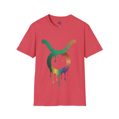 Taurus Drip Graphic Tee — Rainbow Zodiac Bull Shirt