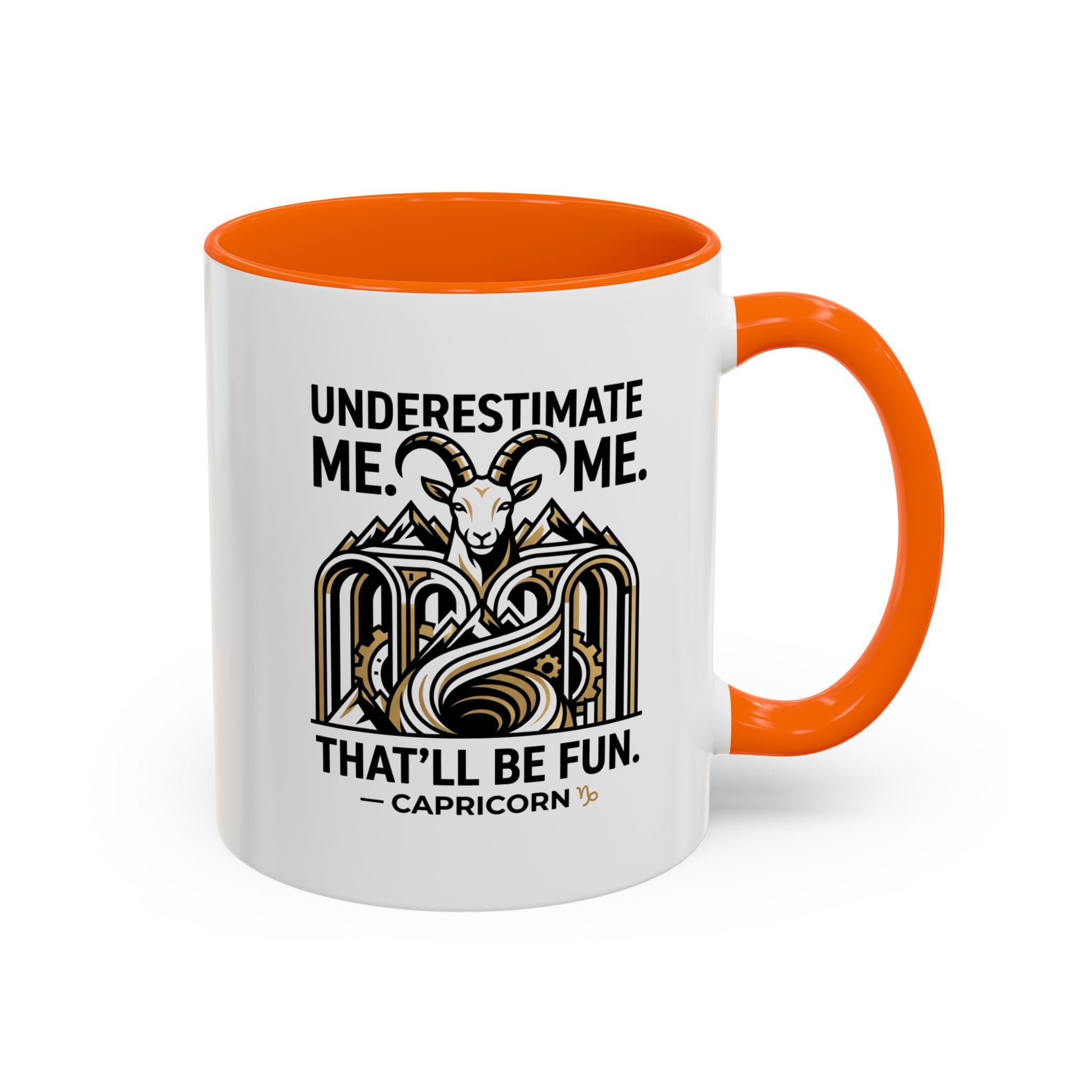 Capricorn Coffee Mug — "Underestimate Me. That'll Be Fun." Zodiac Accent Mug (11/15oz)