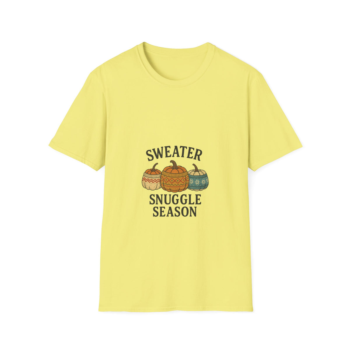 Sweater Snuggle Season T-Shirt — Cozy Fall Pumpkin Sweater Graphic Tee - Trending Now - October 2026