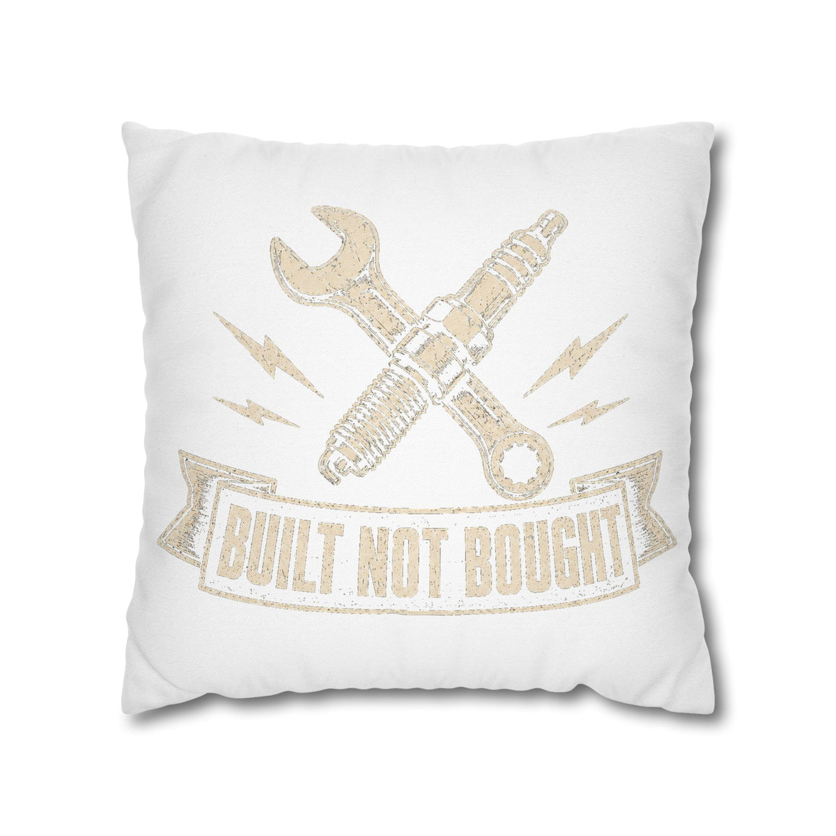 Built Not Bought Pillowcase  Milo Bailey Dog Dad Mom— Mechanic Wrench Spark Plug Decorative Throw Pillow
