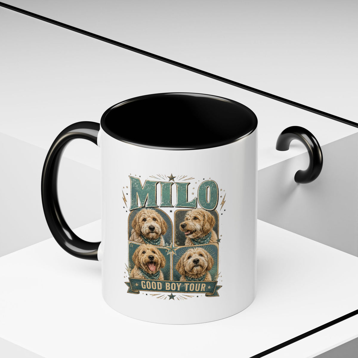 Milo Bailey Dog Dad Mom Milo 'Good Boy Tour' Accent Coffee Mug – Personalized Dog Lover Gift