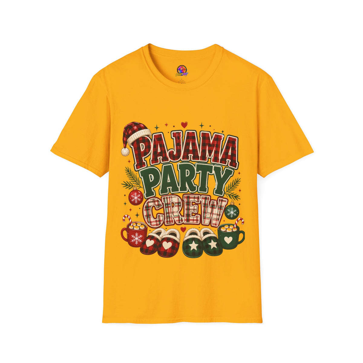 Pajama Party Crew T‑Shirt — Festive Christmas Lounge Tee