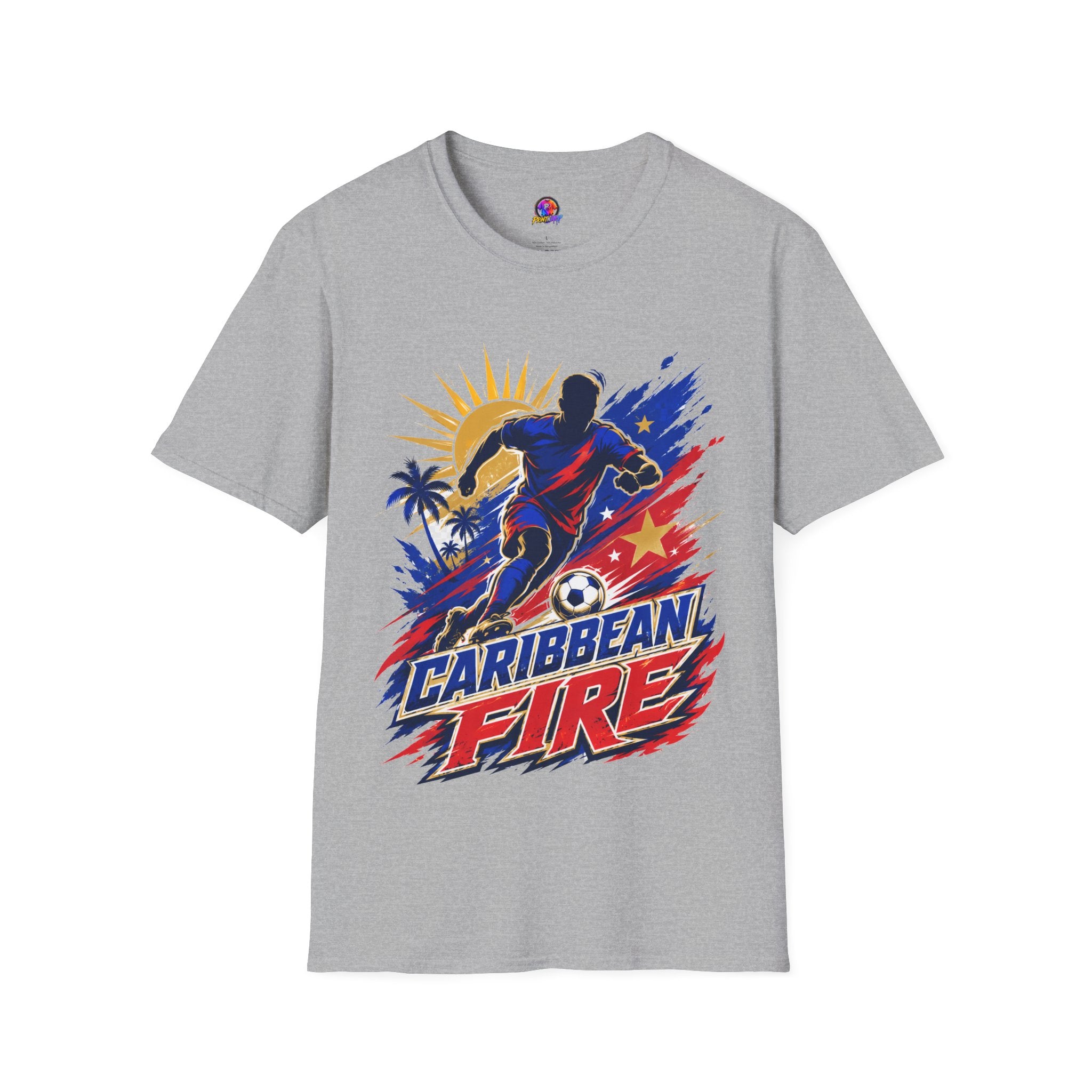 Haiti Soccer T-Shirt — Caribbean Fire Graphic Tee