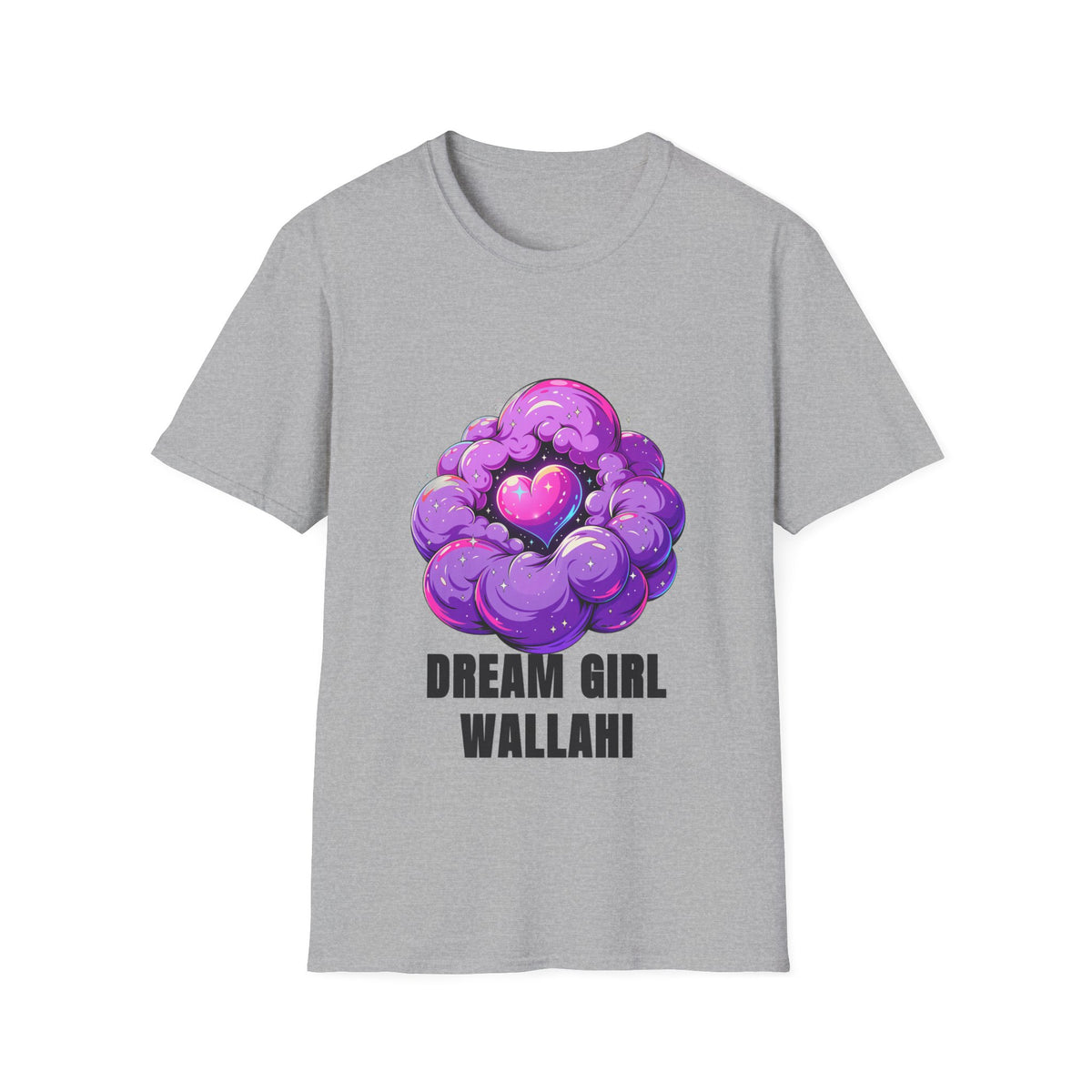 Dream Girl Wallahi T-Shirt — Cute Purple Heart Cloud Graphic Tee - Trending Now - August 2026