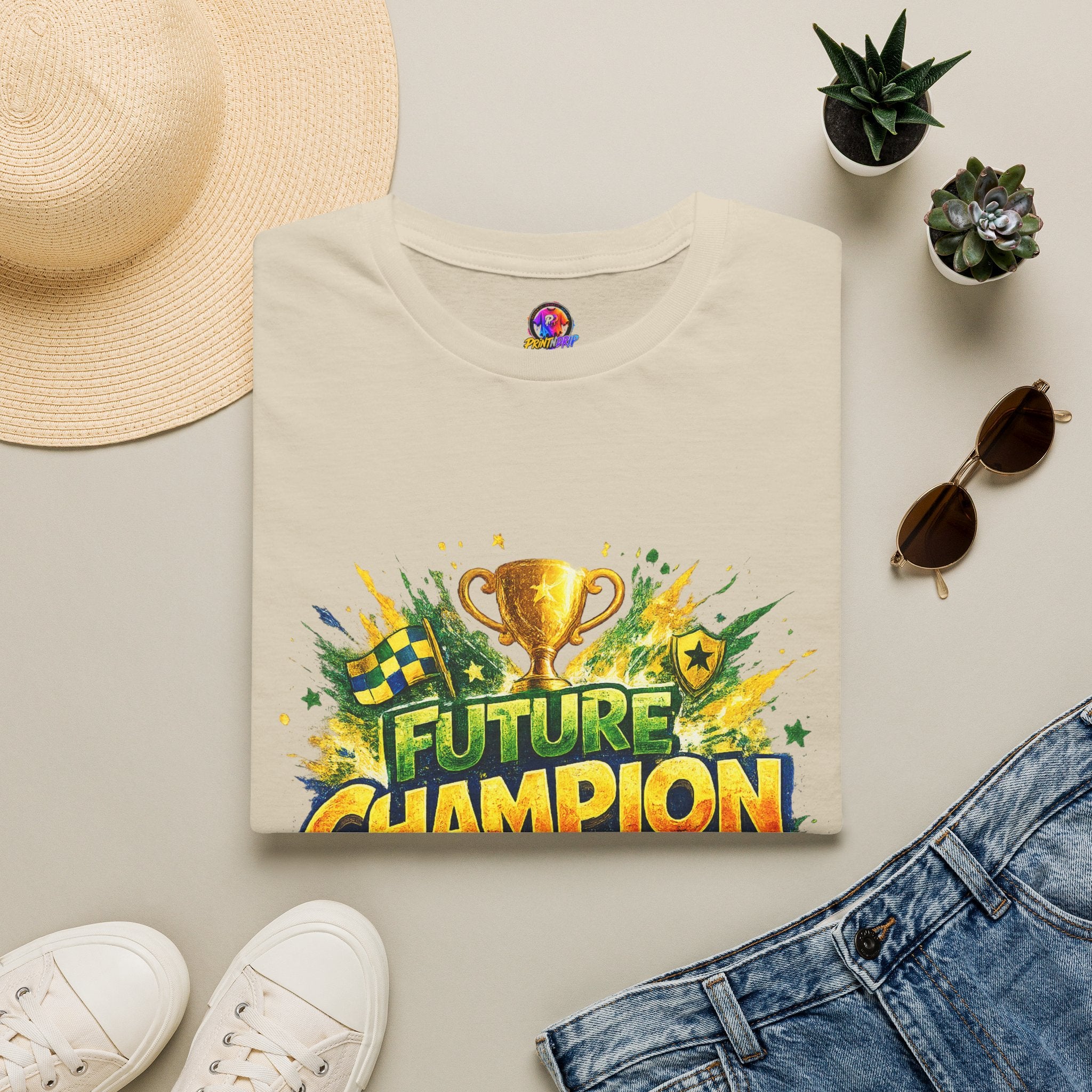 Kids Future Champion Soccer T-Shirt — Kids’ Sports Trophy Graphic Tee