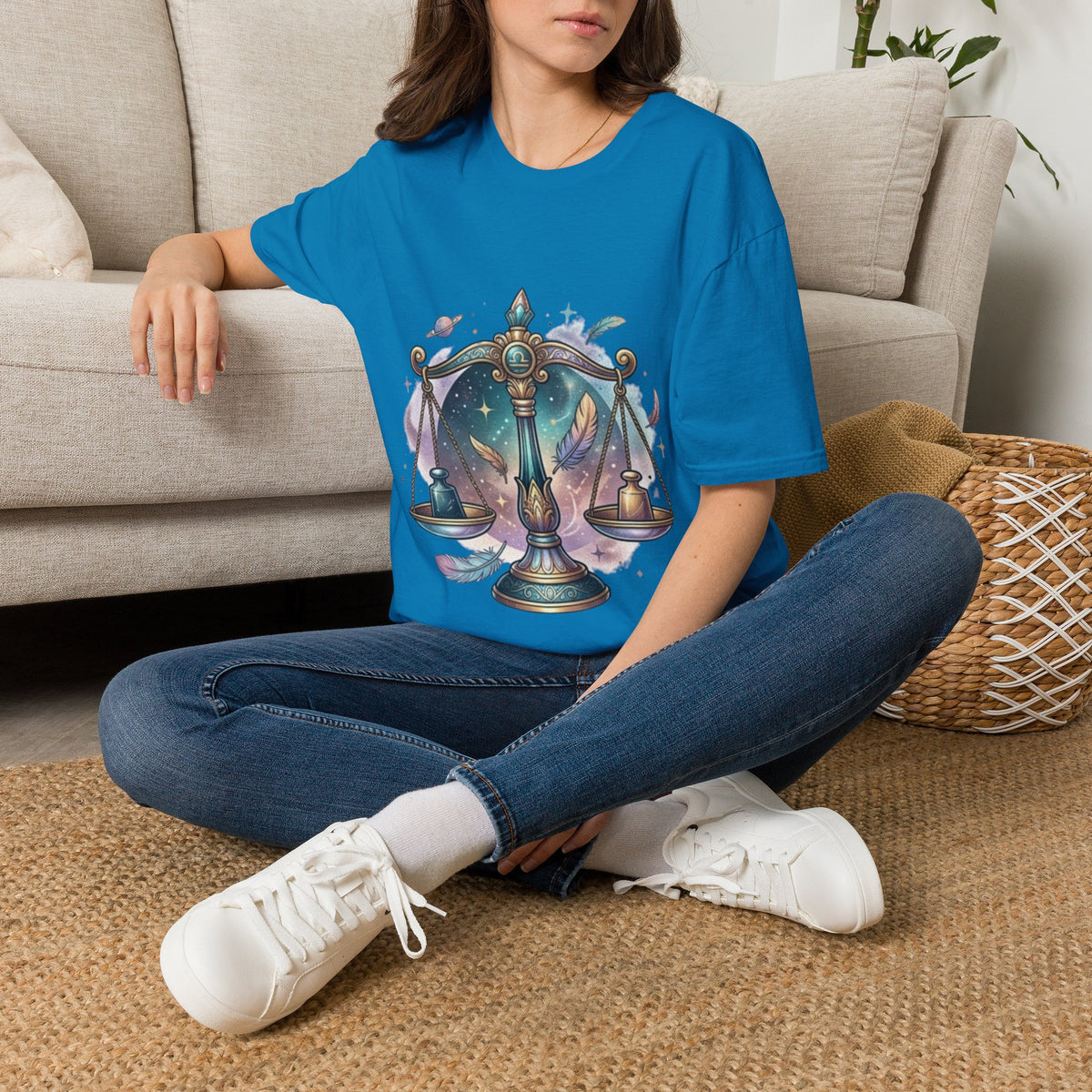 Libra Scales Zodiac T-Shirt — Celestial Astrology Graphic Tee