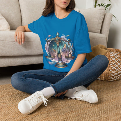 Libra Scales Zodiac T-Shirt — Celestial Astrology Graphic Tee