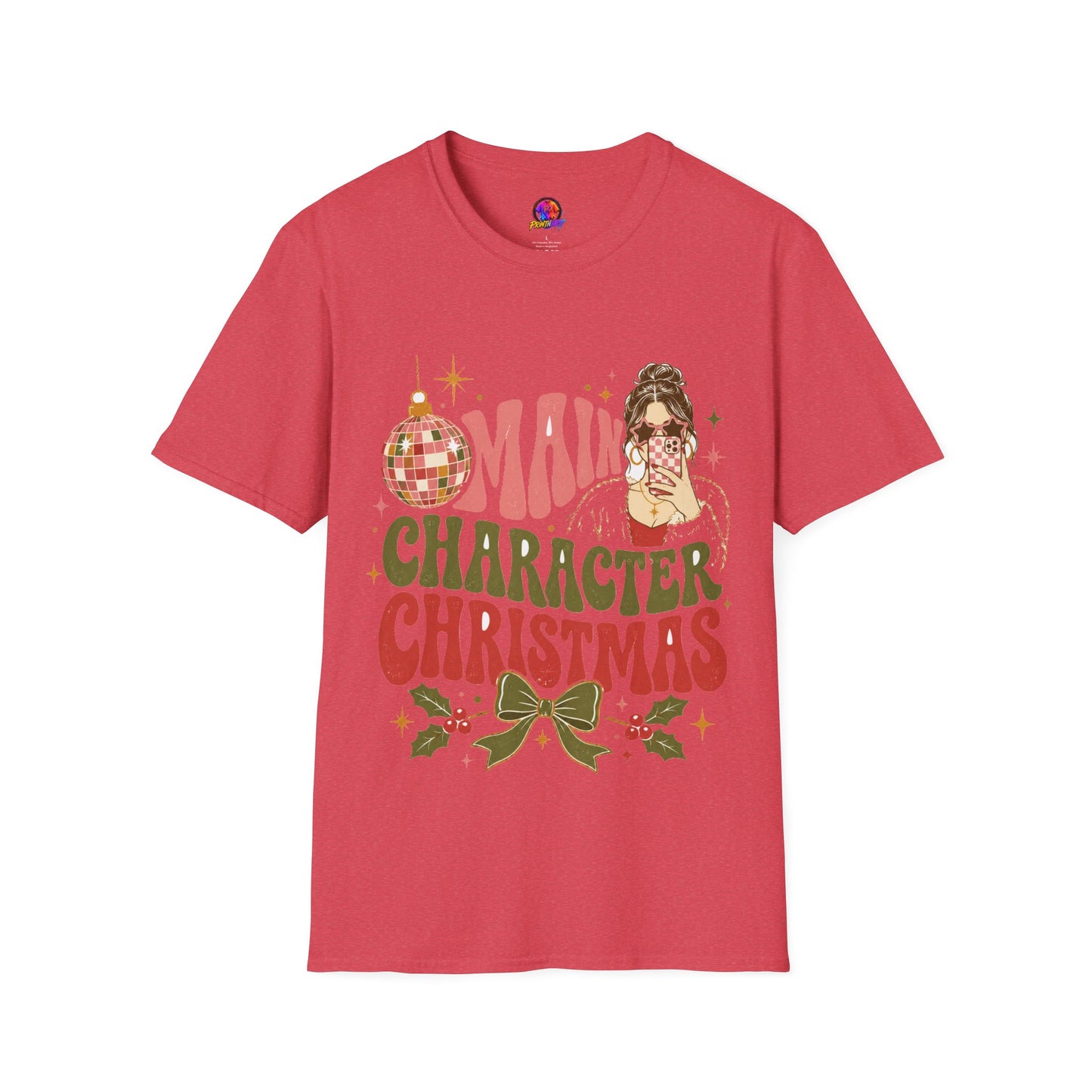 Christmas T-Shirt — "Main Character Christmas" Graphic Tee (Holiday Mom Aesthetic)
