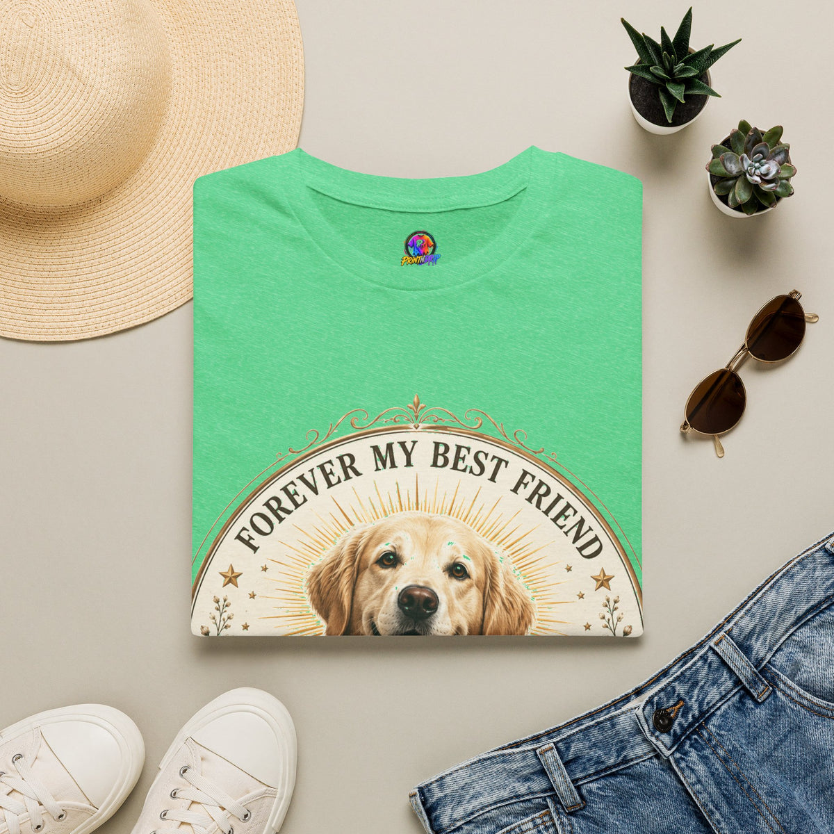 Dog Lover T-Shirt — “Forever My Best Friend” Personalized Golden Retriever Tee