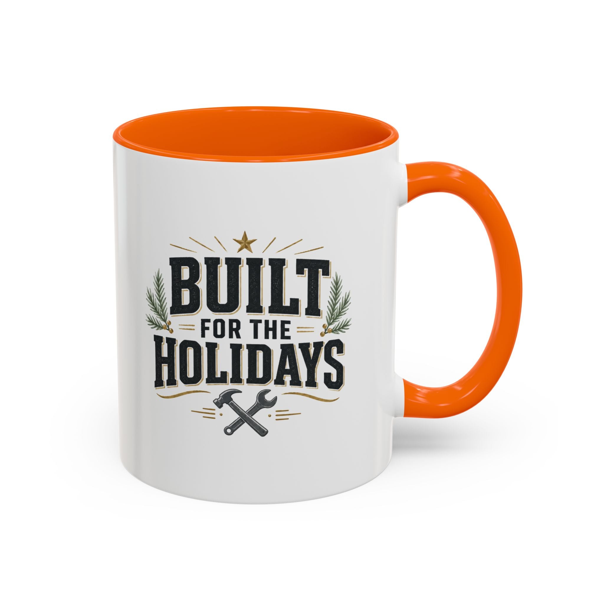 Christmas Built for the Holidays Accent Coffee Mug – Holiday Workshop Coffee Cup