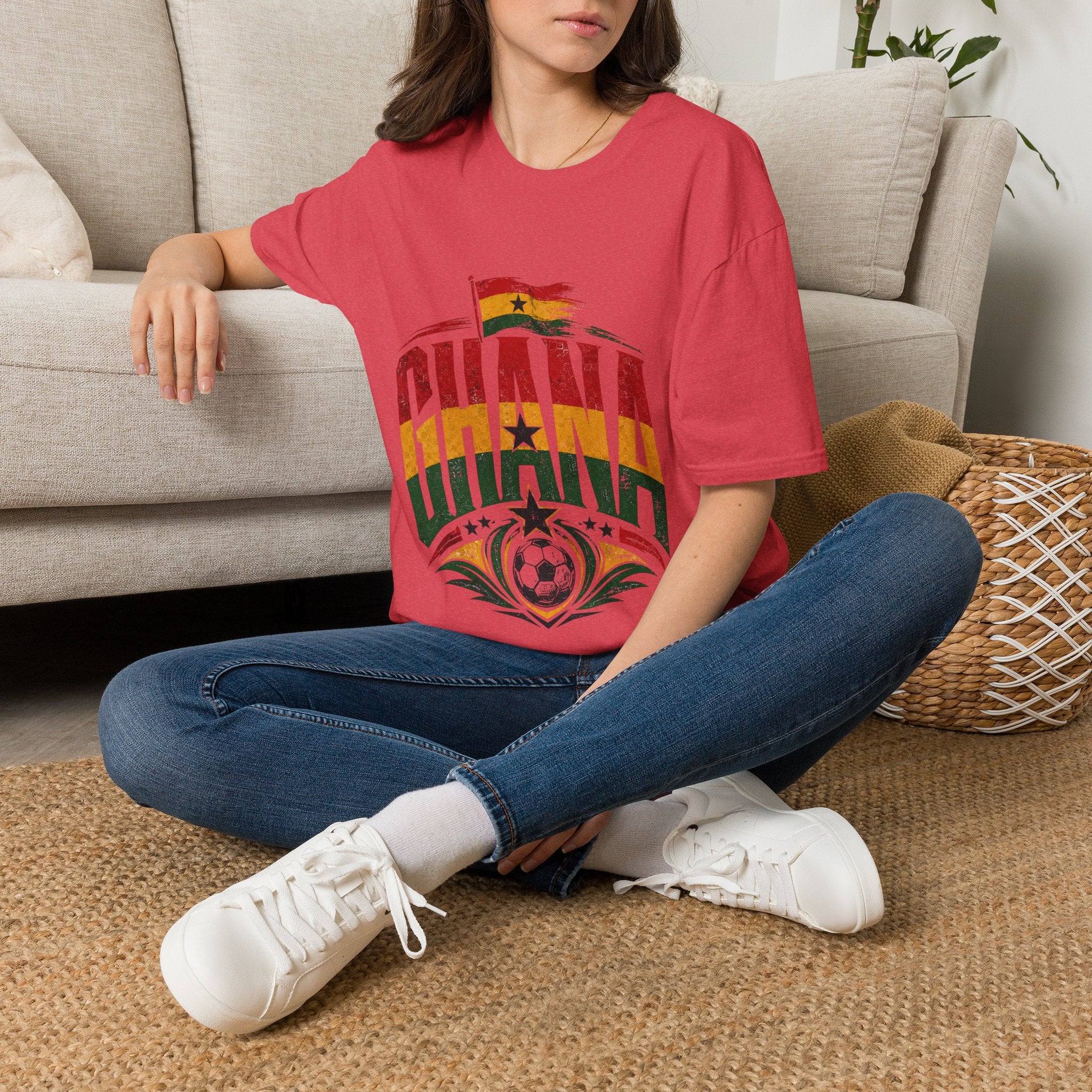 Ghana Flag Soccer T-Shirt — Retro Ghana Pride Football Tee