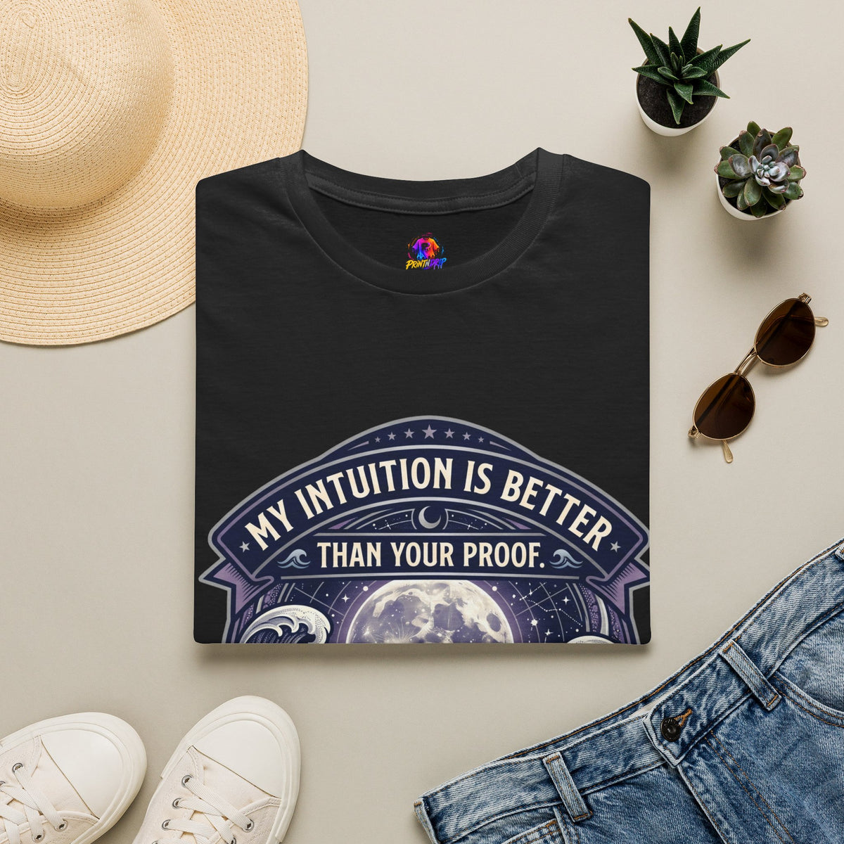 Cancer Zodiac T-Shirt — "My Intuition Is Better Than Your Proof" Astrology Tee