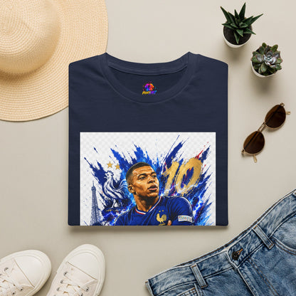 France Mbappé Soccer T-Shirt — #10 Blue Action Portrait Tee
