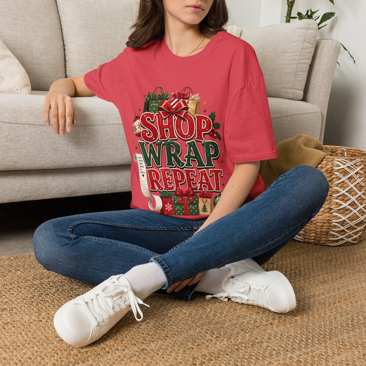 Christmas 'Shop Wrap Repeat' T-Shirt