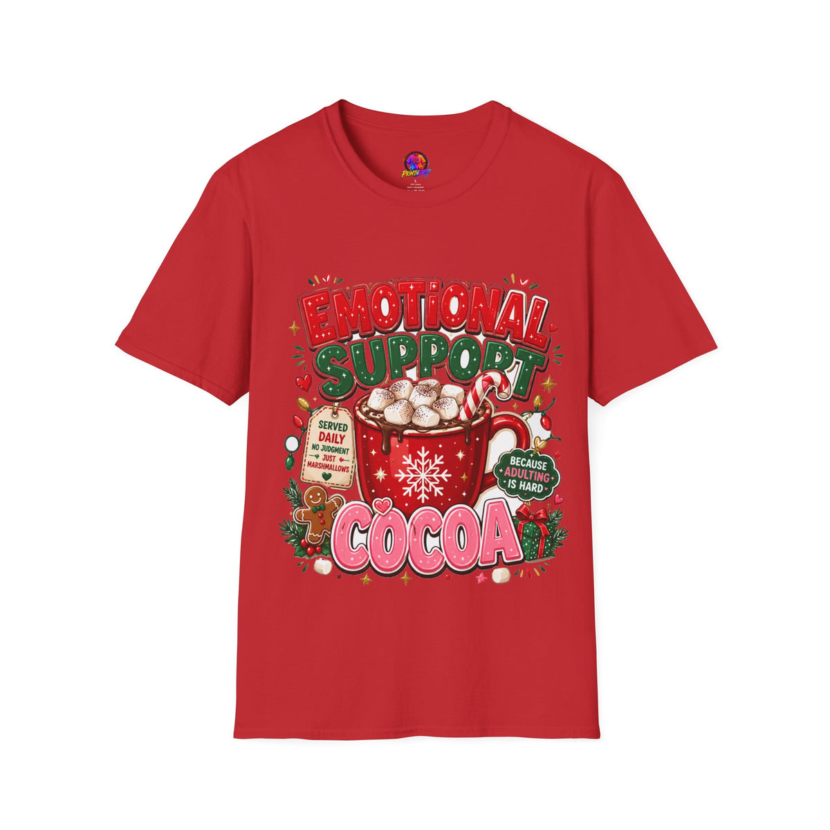 Emotional Support Cocoa T-Shirt — Holiday Hot Chocolate Graphic Tee