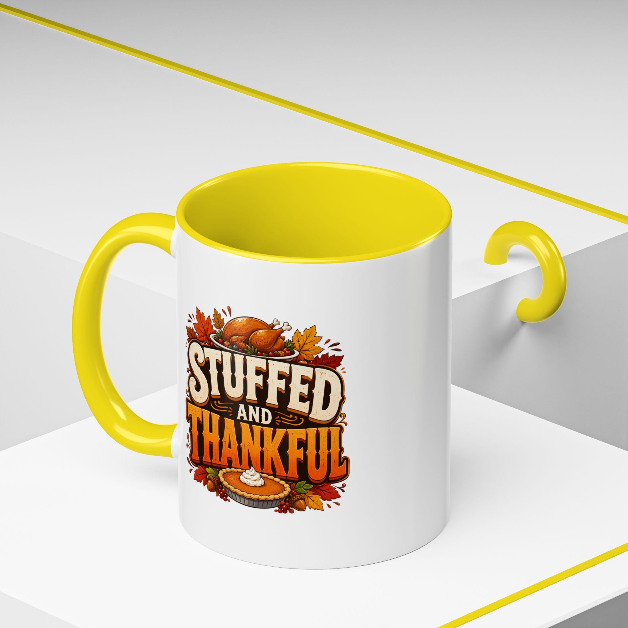 Thanksgiving Mug Stuffed and Thankful Thanksgiving Coffee Mug