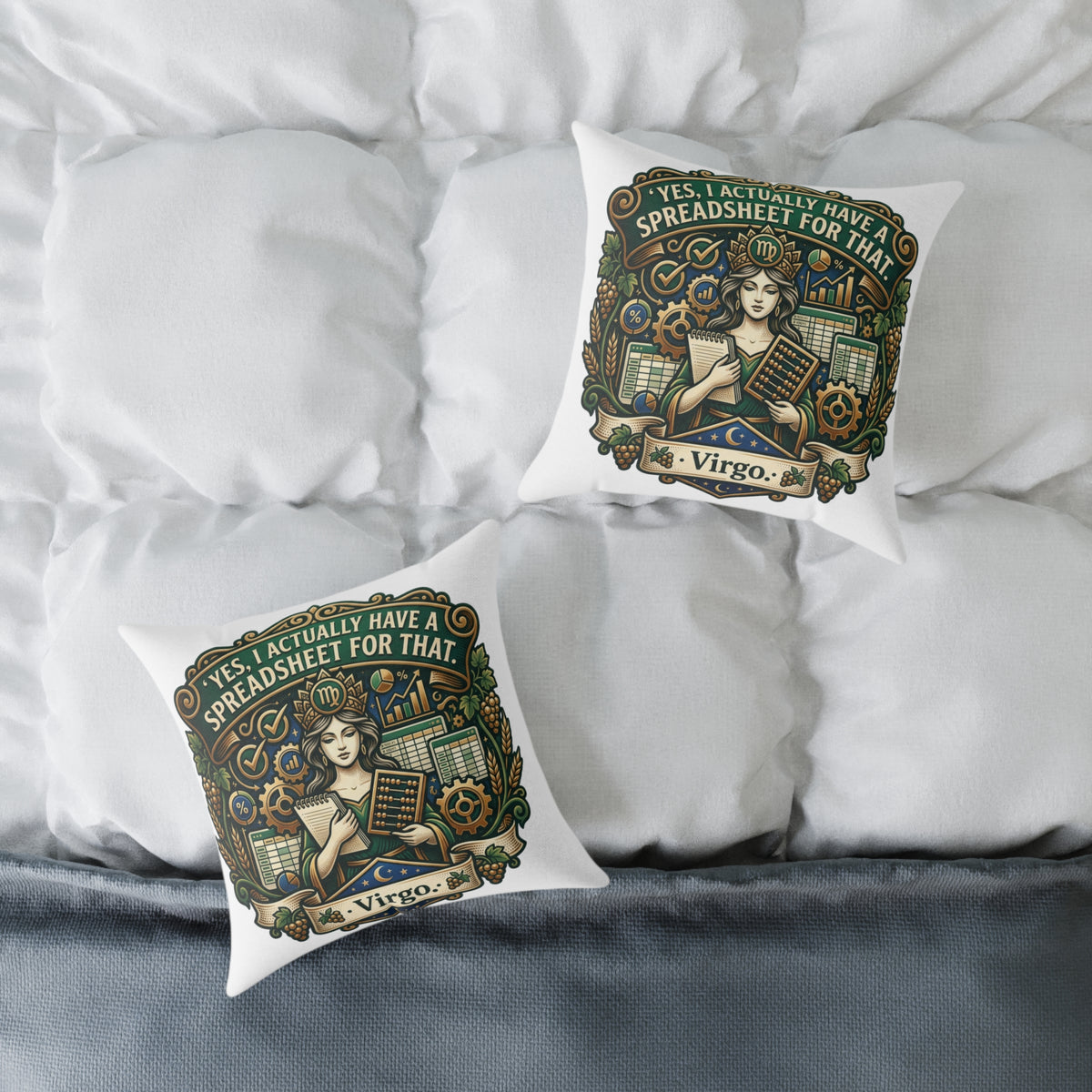 Virgo Zodiac Yes I Actually Have A Spreadsheet For That Square Poly Canvas Pillow