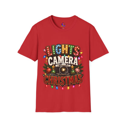 Lights Camera Christmas T-Shirt — Retro Marquee Holiday Tee