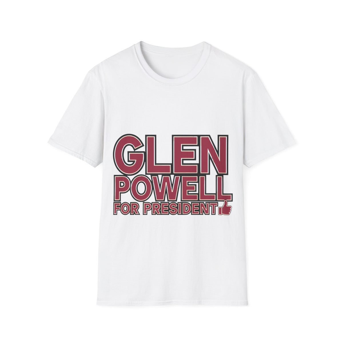 Glen Powell For President Retro Campaign Tee - Funny Celebrity Pop Culture Graphic T-Shirt - Trending Now - September 2026