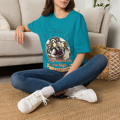 Capricorn Zodiac T-Shirt — "My Standards Are High" Astrology Tee
