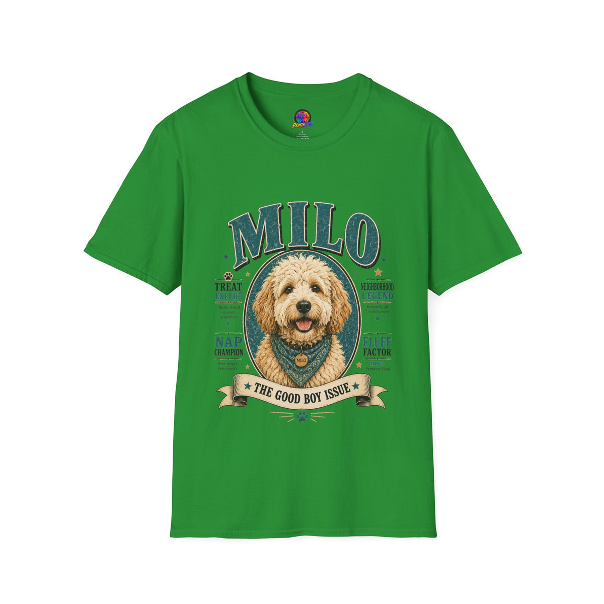 Dog Lover T-Shirt — "MILO" Personalized Pet Portrait Tee