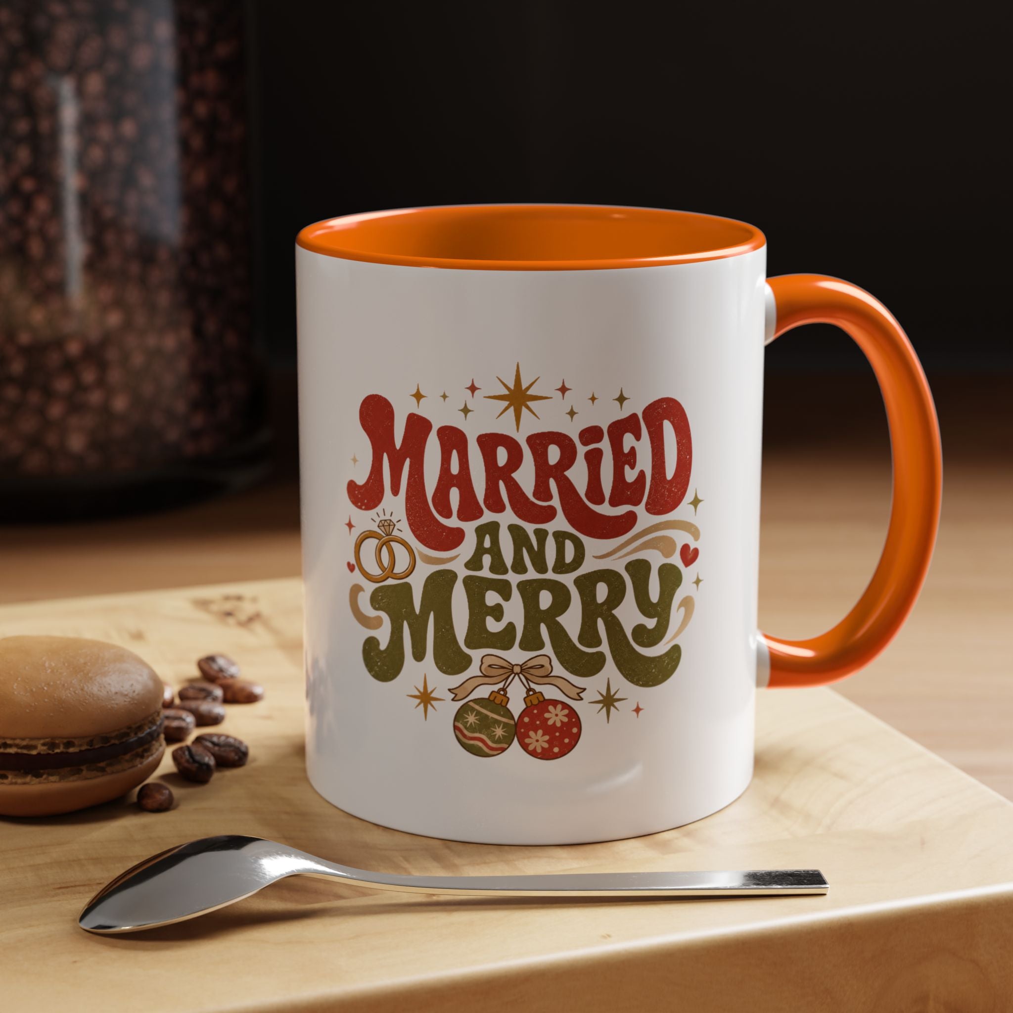 Christmas Married and Merry Christmas Coffee Mug — Holiday Accent Mug