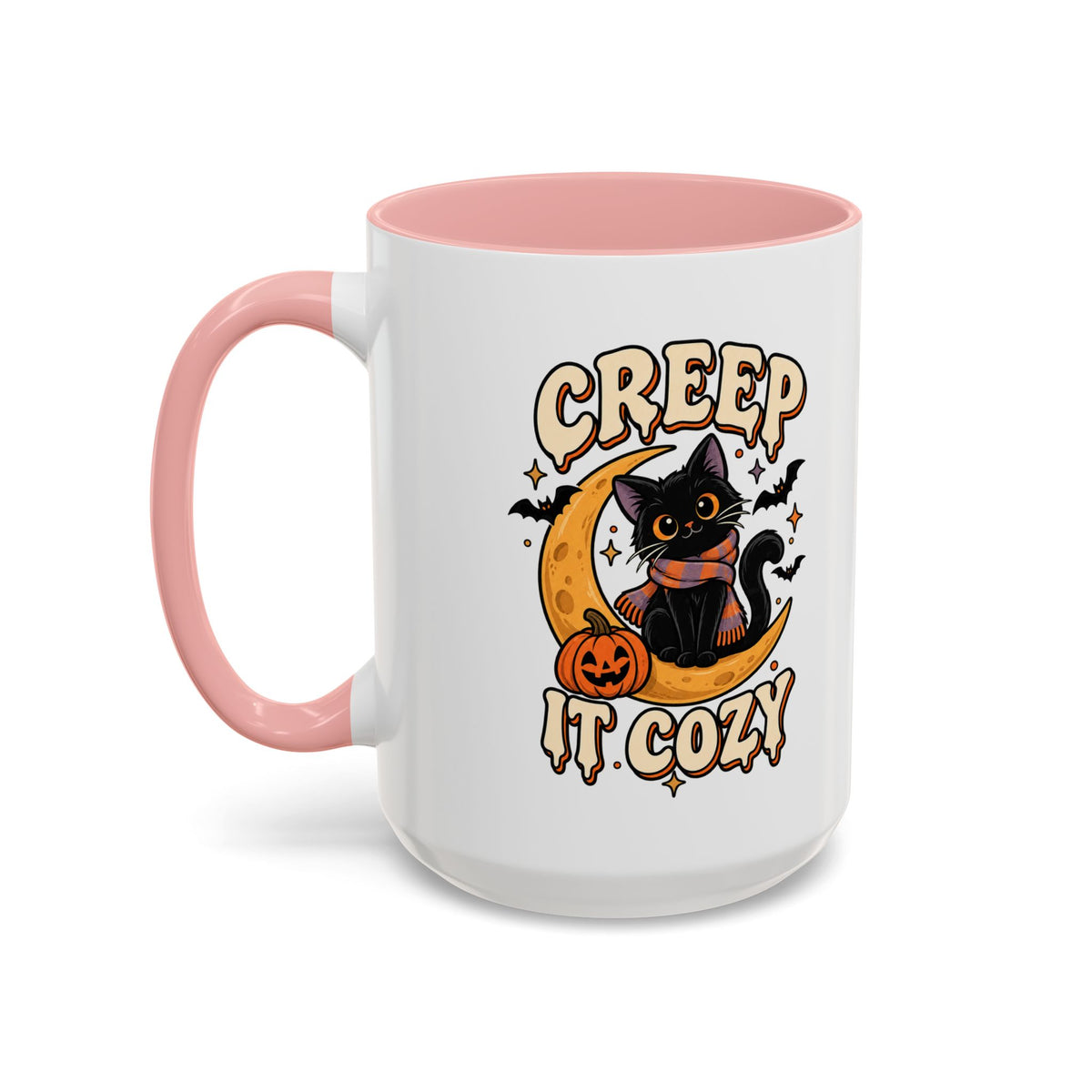 Creepy It Cozy Black Cat Halloween Accent Coffee Mug (11/15oz)