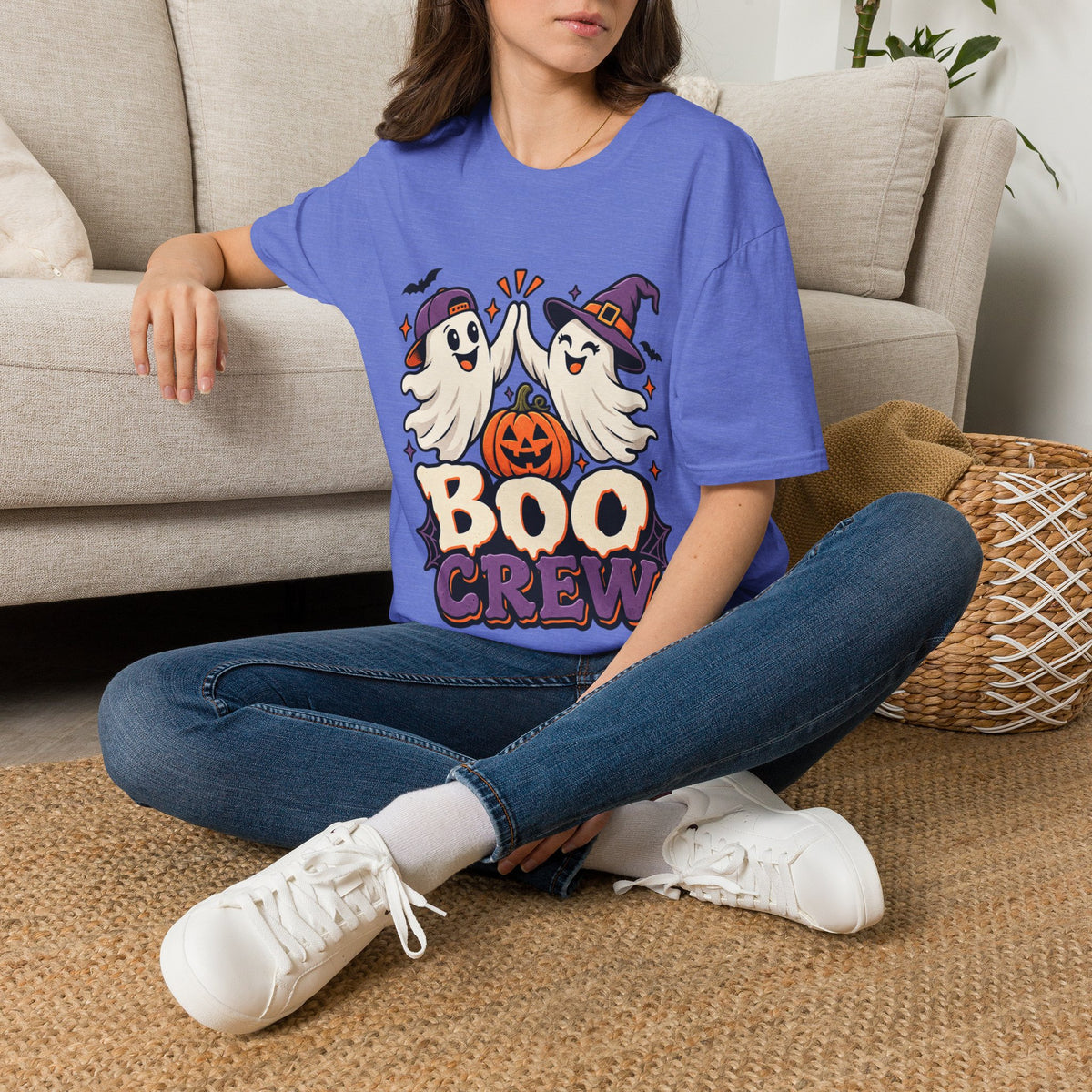 Boo Crew Halloween T-Shirt — Cute Ghosts & Pumpkin Graphic