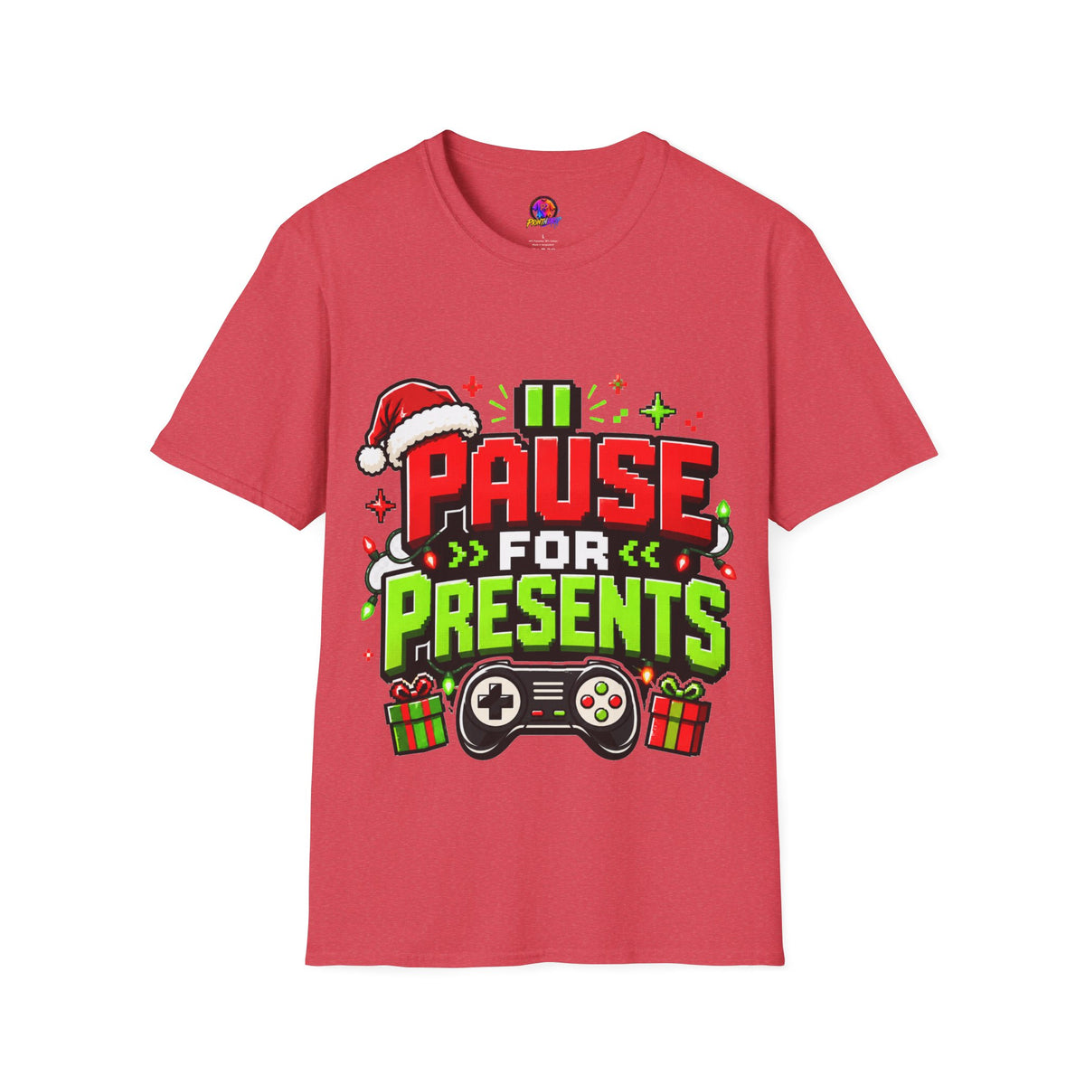 T-Shirt — "Pause for Presents" Christmas Gamer Tee