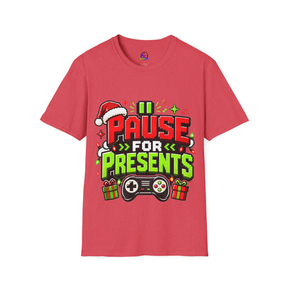 T-Shirt — "Pause for Presents" Christmas Gamer Tee