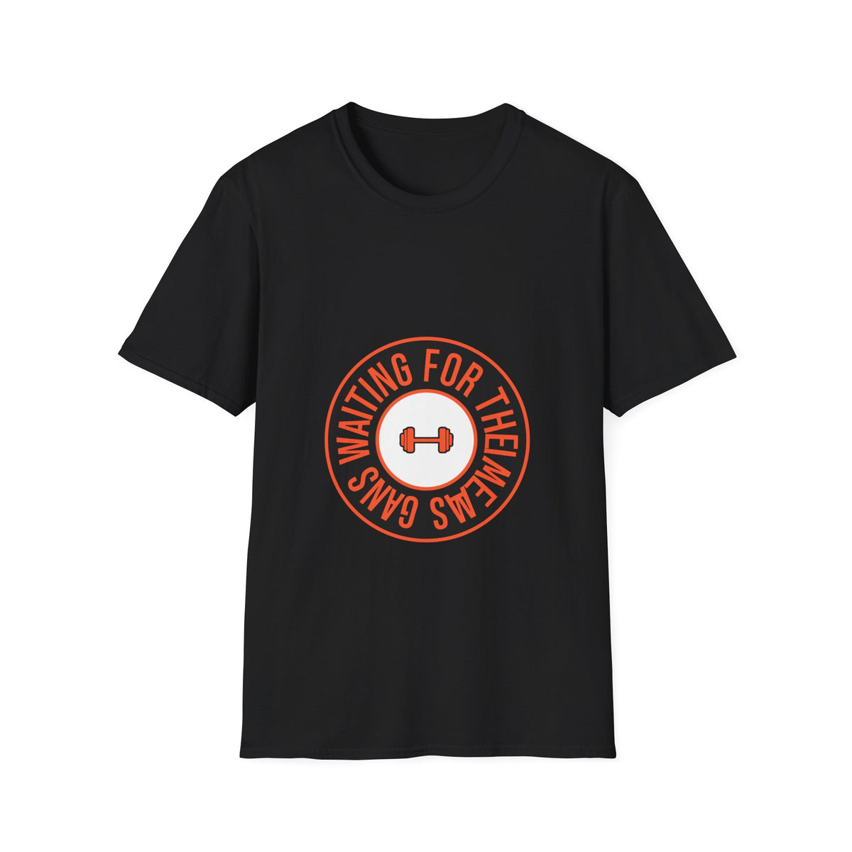 "Waiting For Them Gains" Dumbbell Seal Tee | Retro Fitness Circular T-Shirt - Trending Now - September 2026