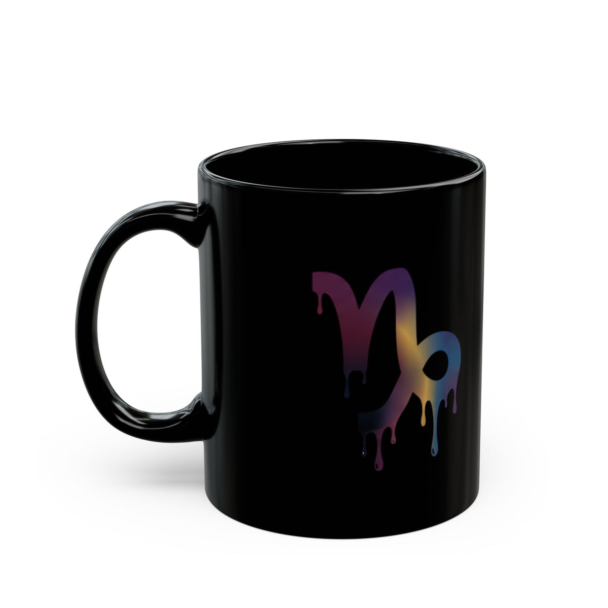 Capricorn  Dripping Rainbow  Mug — Zodiac Coffee Black  Cup