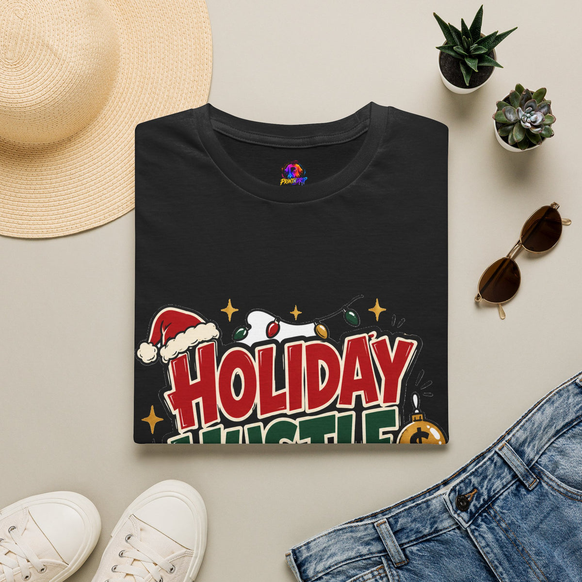 Holiday Hustle Mode T-Shirt — Funny Christmas Graphic Tee