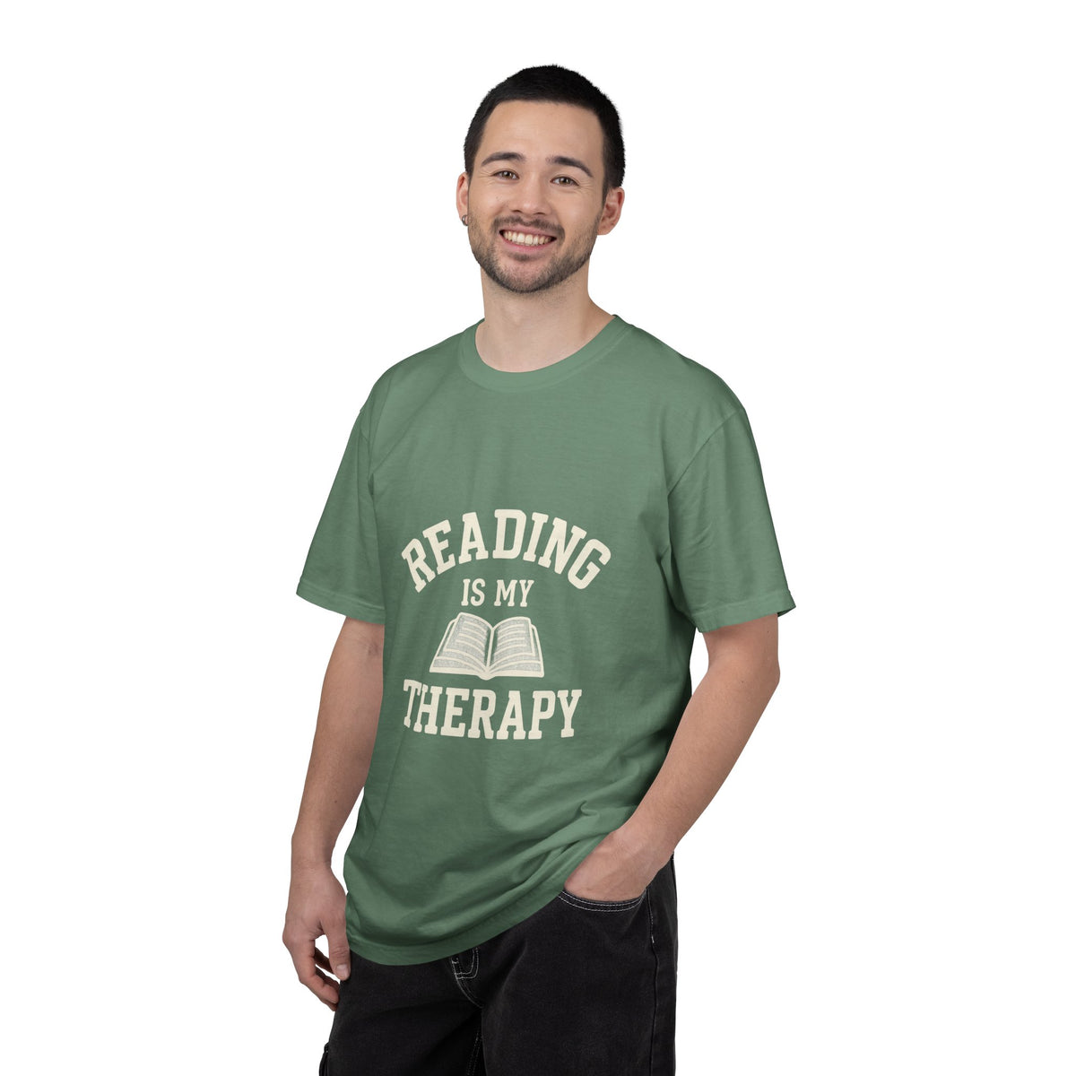 Reading Is My Therapy Book Lover Retro Aesthetic Graphic Tee - Trending Now - October 2026