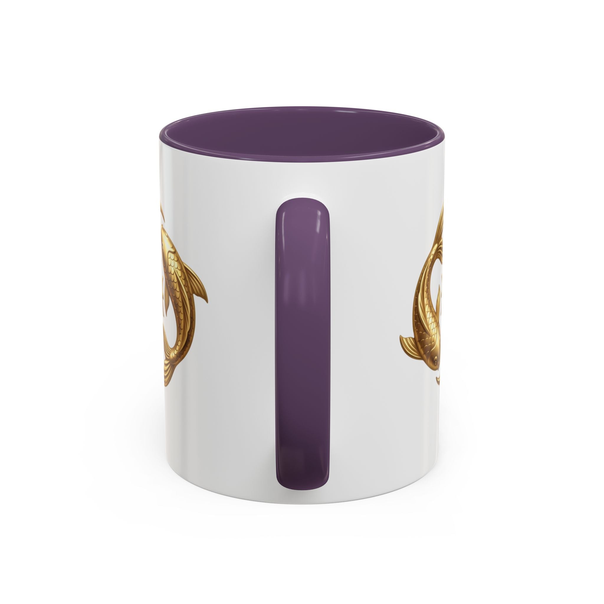 Pisces Zodiac Coffee Mug – Gold Koi Fish Horoscope Accent Mug