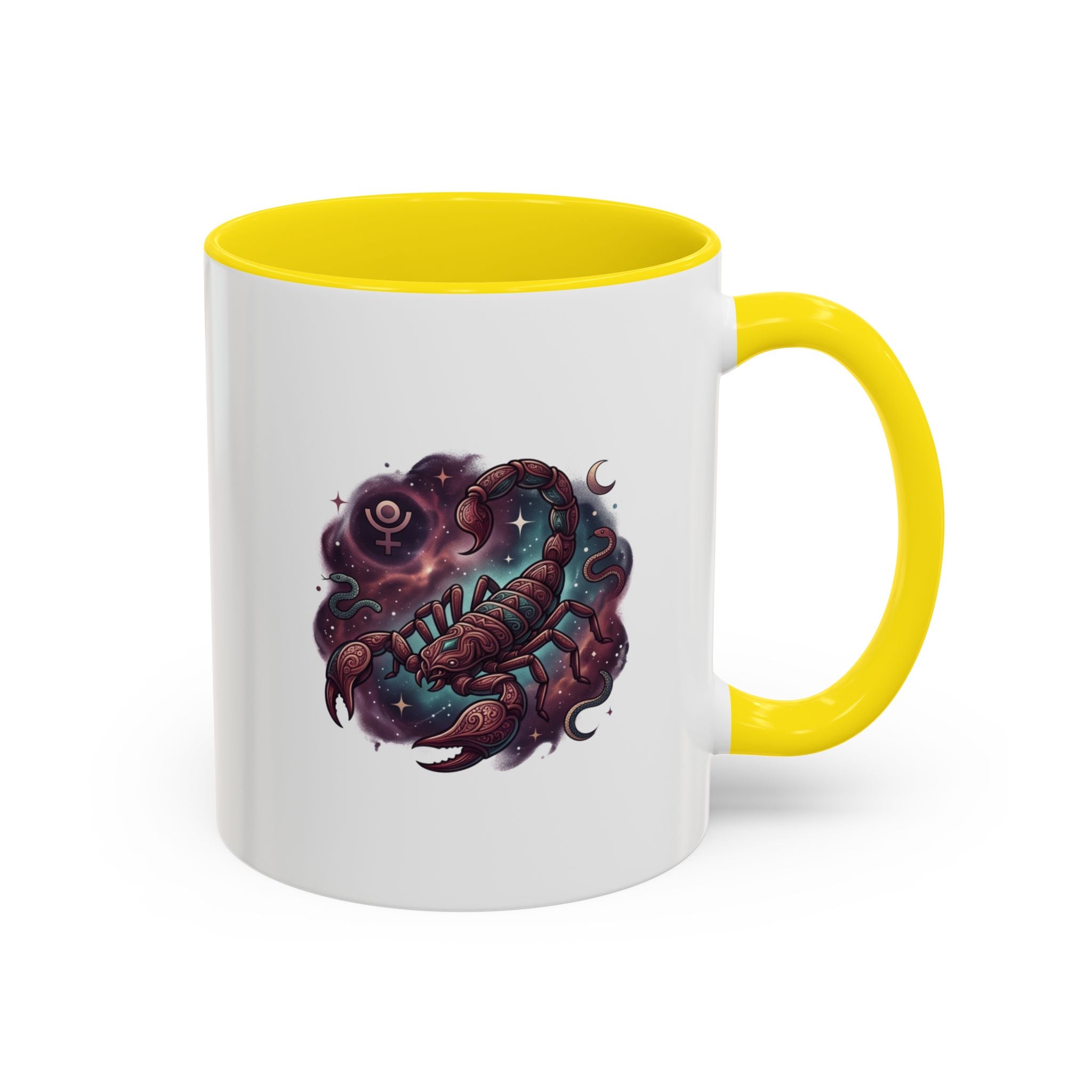 Scorpio Zodiac Accent Coffee Mug — Celestial Scorpion Astrology Design
