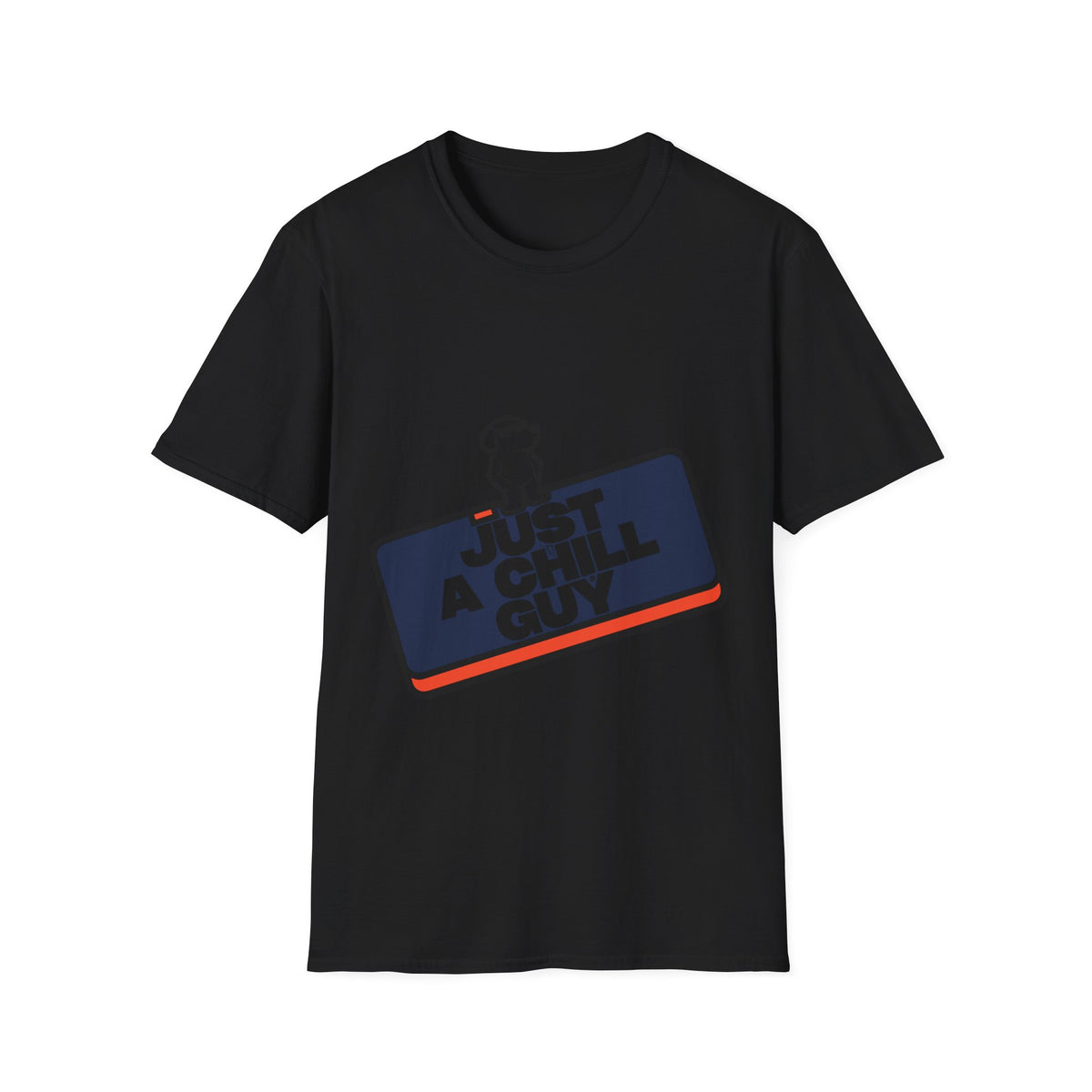 Just A Chill Guy Retro Block Text Tee - Funny Dog Meme Block Graphic T-Shirt - Trending Now - September 2026
