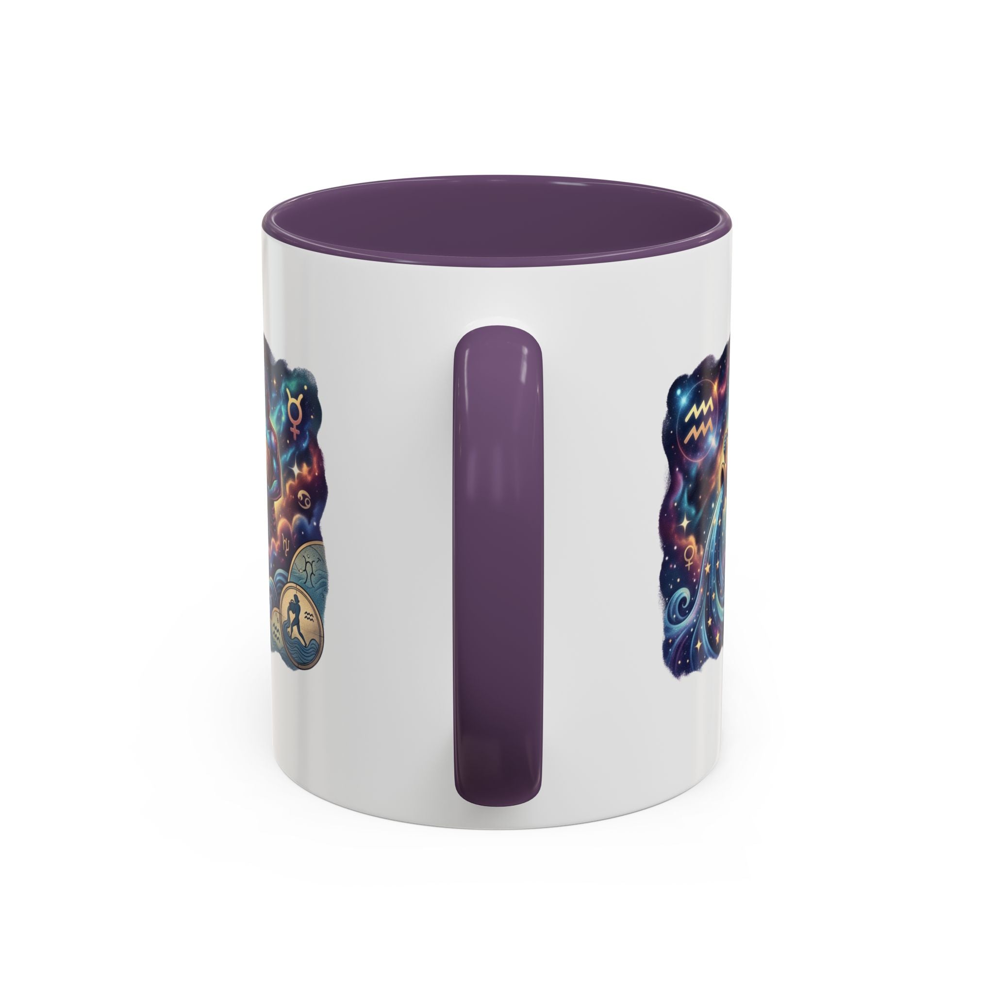 Aquarius Zodiac Coffee Mug — Celestial Water Bearer Accent Mug