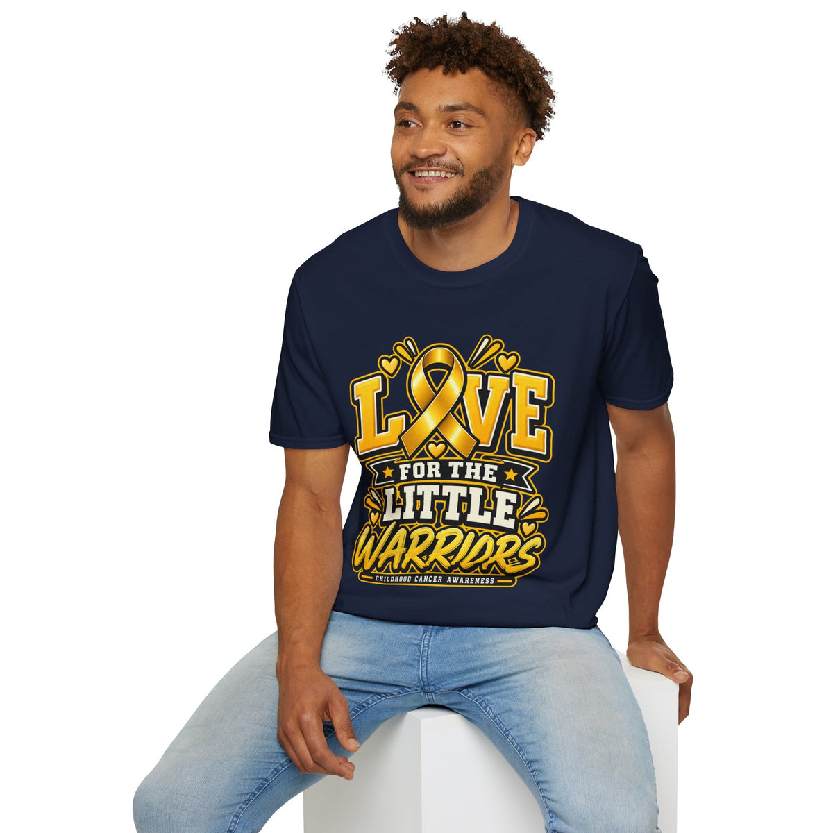 Childhood Cancer Awareness T-Shirt — "Love for the Little Warriors" Yellow Ribbon