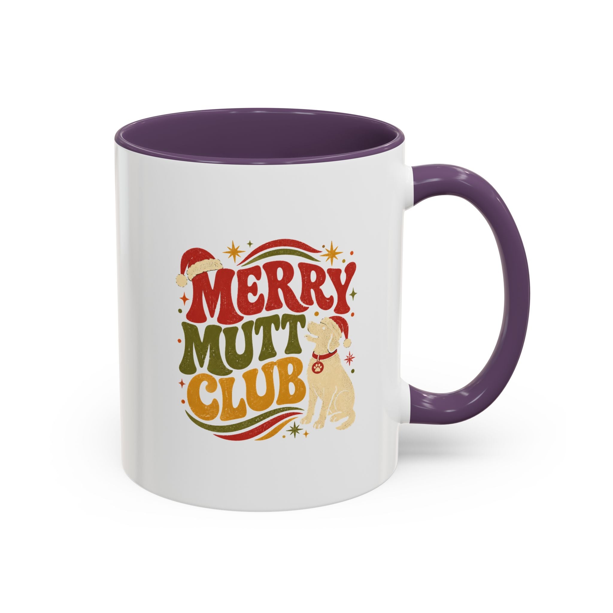 Modern Day Christmas Merry Mutt Club Accent Coffee Mug — Festive Dog Lover Holiday Gift
