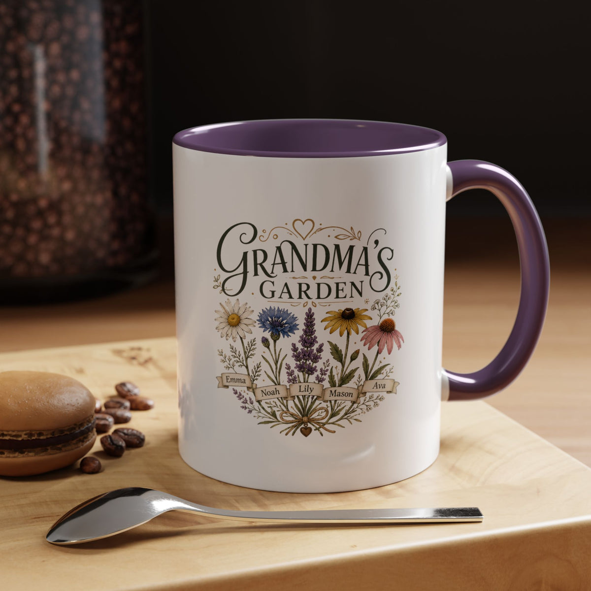 Milo Bailey Dog Dad Mom Grandma's Garden Floral Coffee Mug – Personalized  Accent Mug